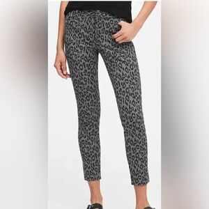 Banana Republic Sloan Pant Gray Leopard Print